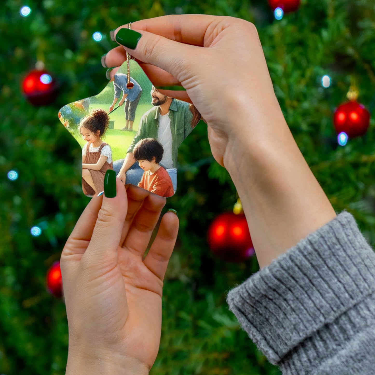 Personalized Christmas Ceramic Ornaments Set