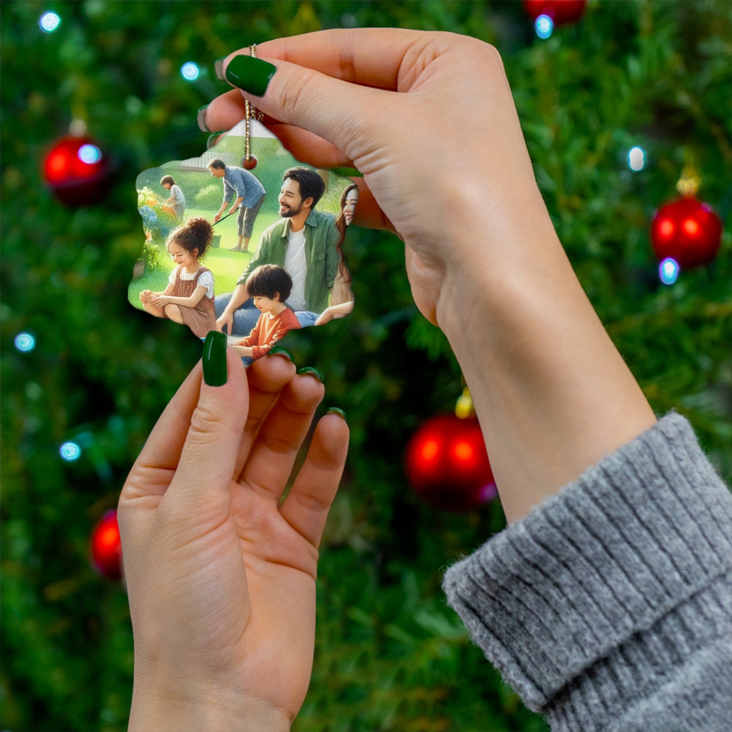 Personalized Christmas Ceramic Ornaments Set