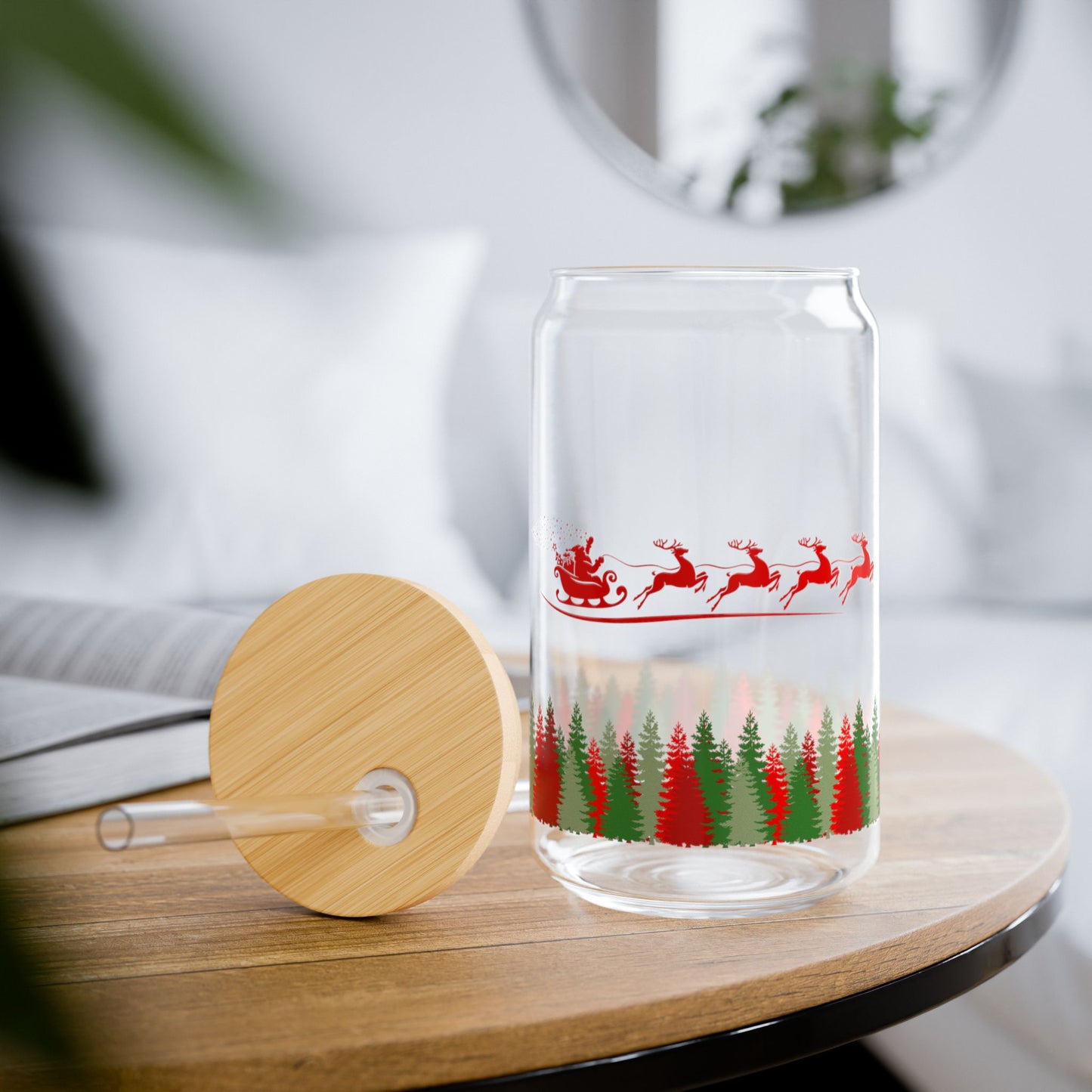 Santa's Sleigh Sipper Glass