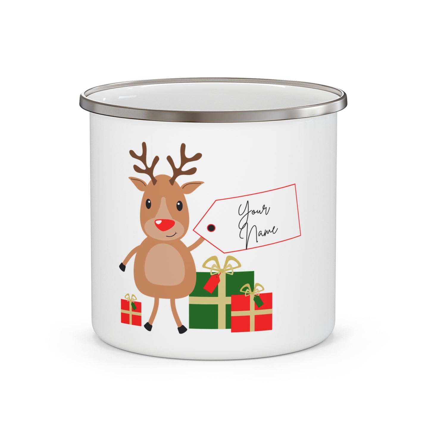 Rudolph the Reindeer Enamel Camping Mug