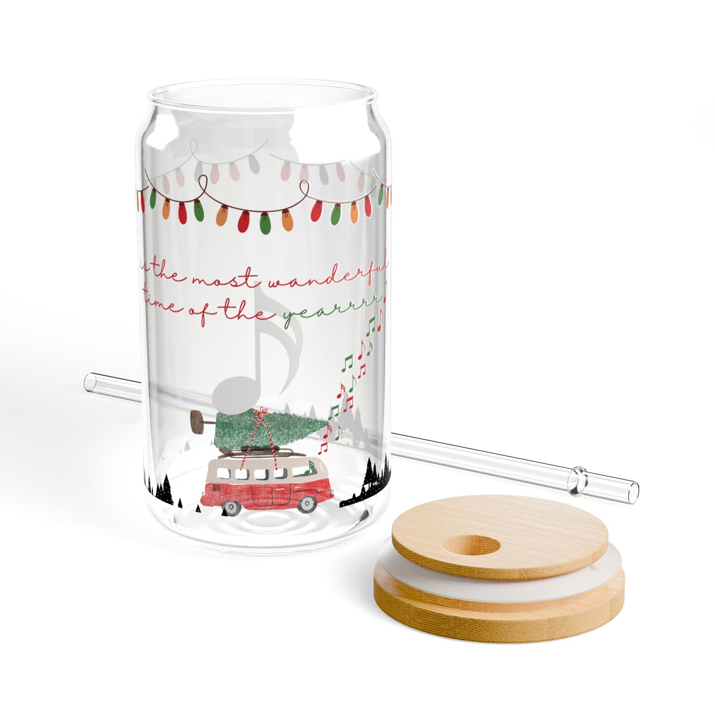 Christmas Sipper Glass, 16oz