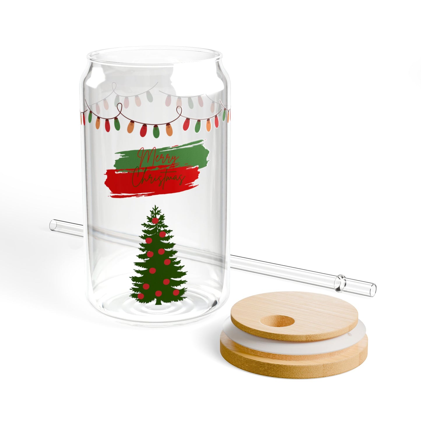 Christmas Tree Sipper Glass