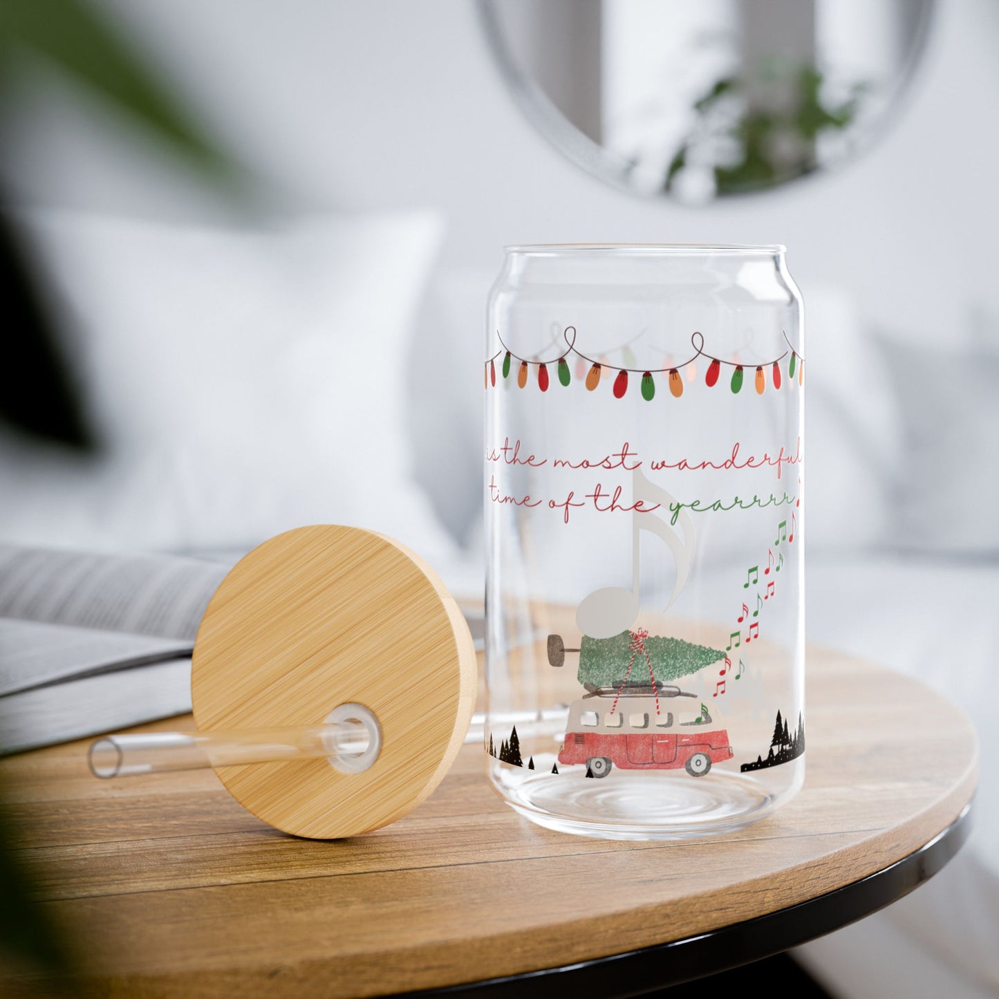 Christmas Sipper Glass, 16oz
