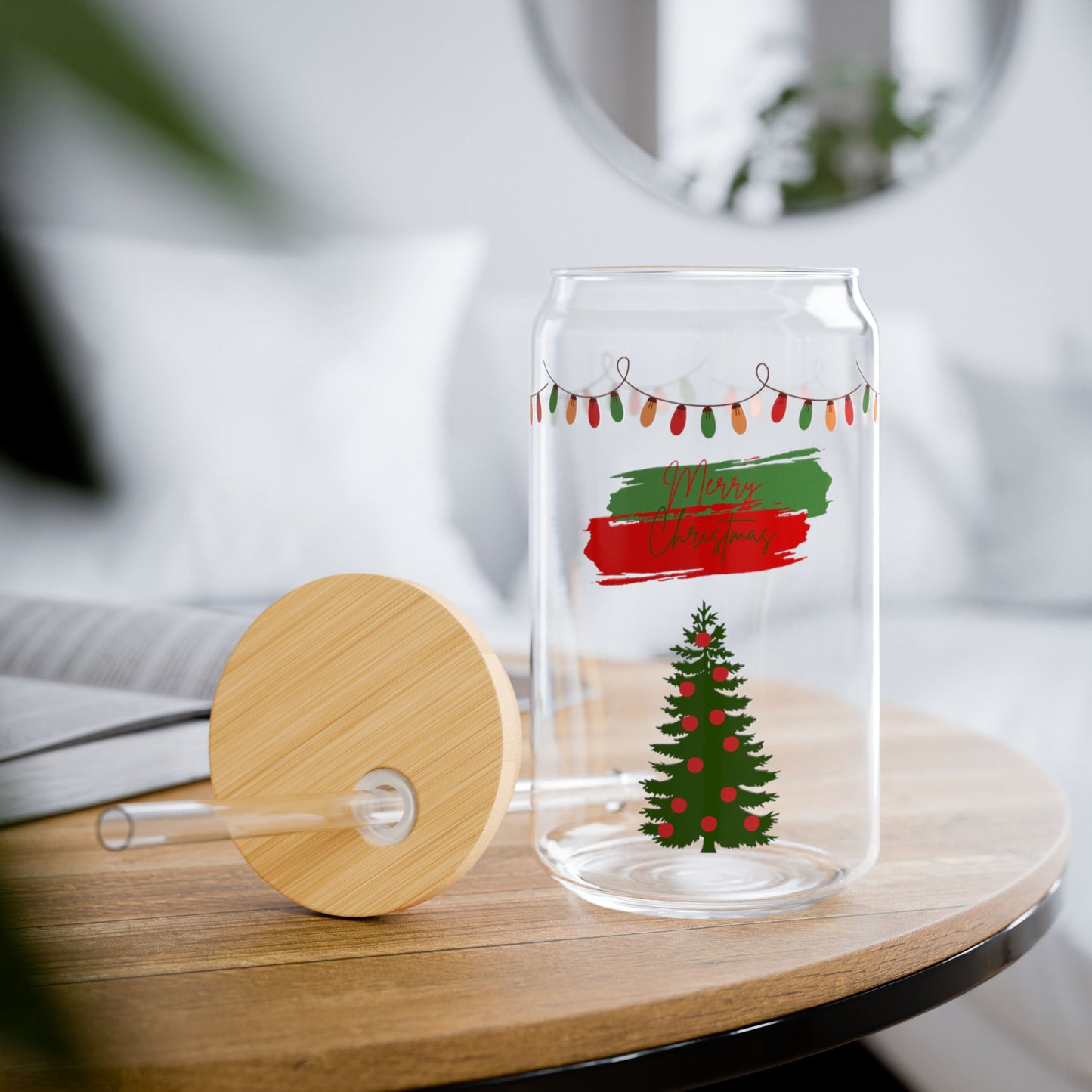Christmas Tree Sipper Glass