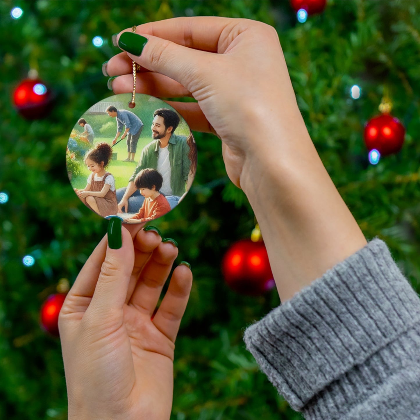 Personalized Christmas Ceramic Ornaments Set