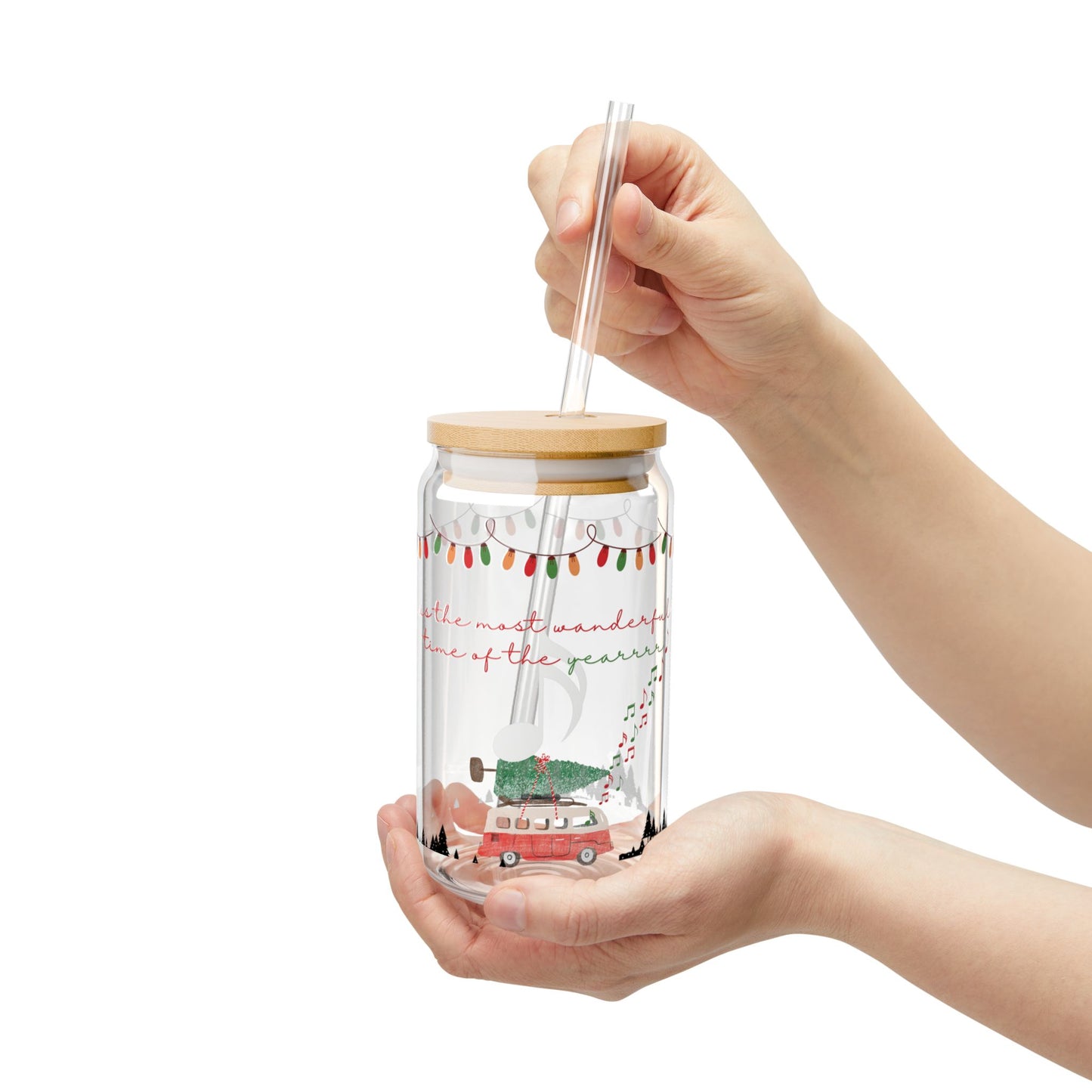 Christmas Sipper Glass, 16oz