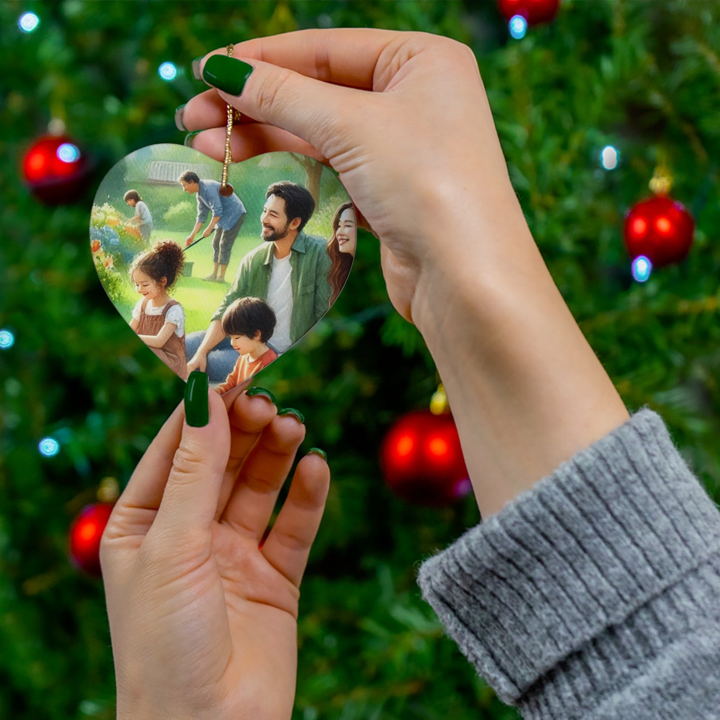 Personalized Christmas Ceramic Ornaments Set