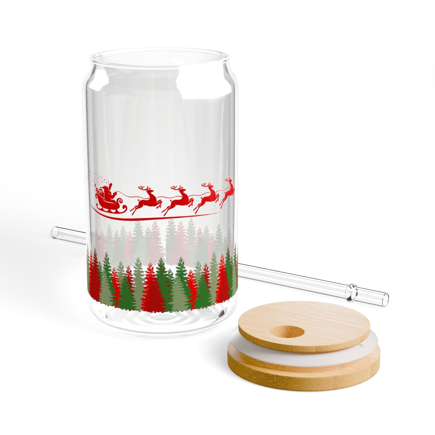 Santa's Sleigh Sipper Glass