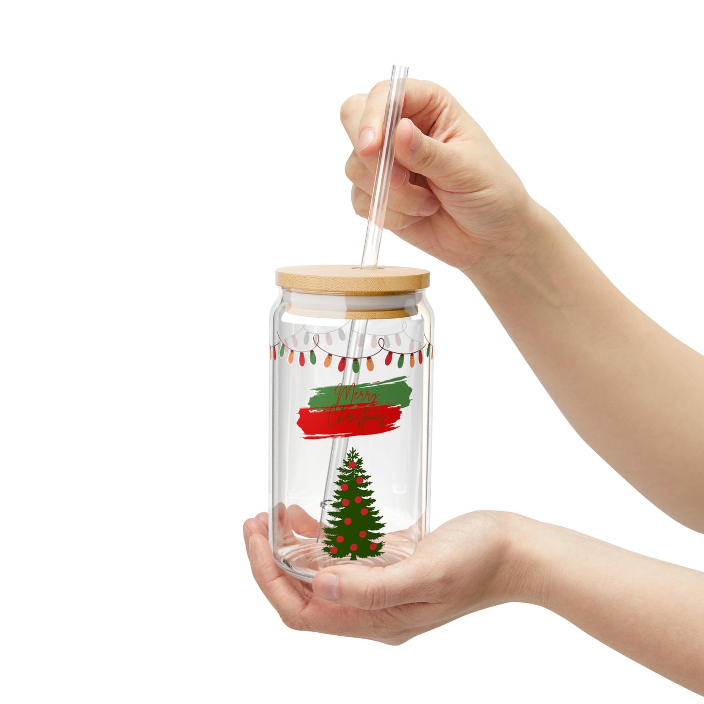 Christmas Tree Sipper Glass